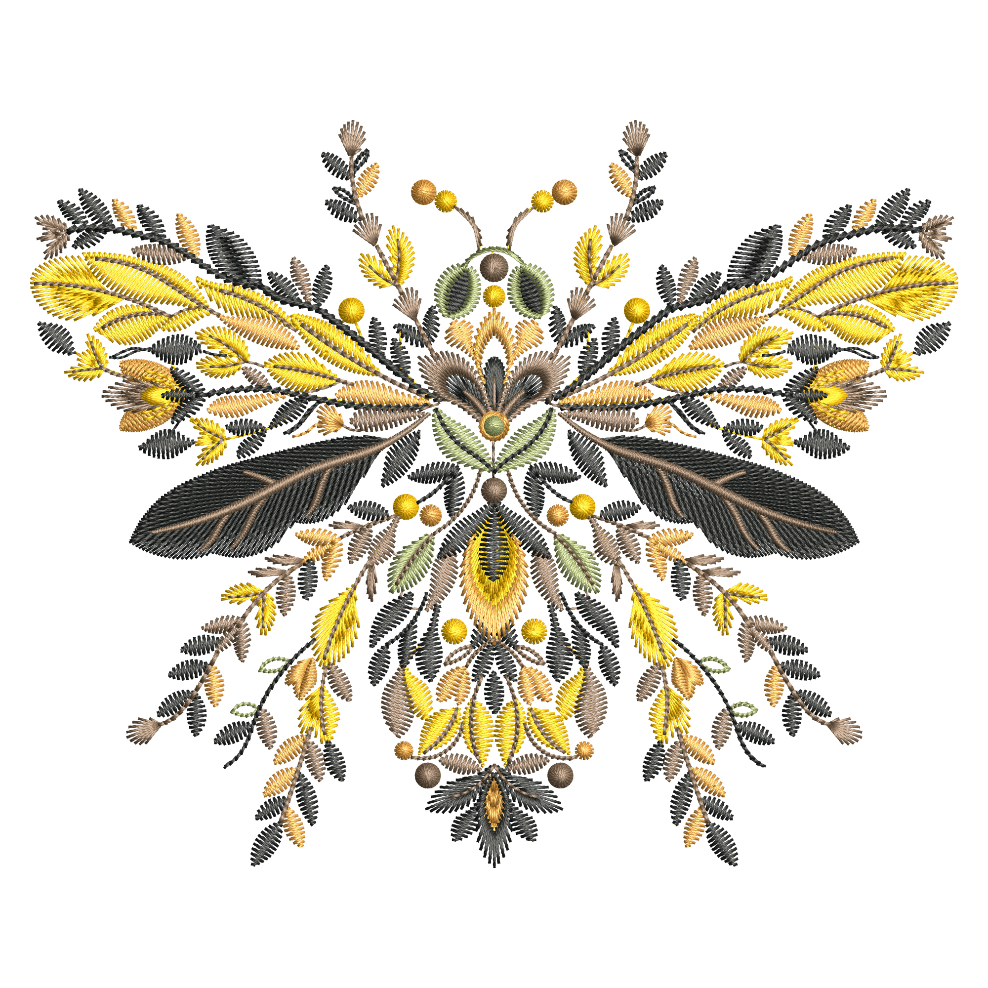 Floral Honey Bee Embroidery Design, Botanical Bee Machine Embroidery File, Instant Download, Spring Nature Embroidery Pattern