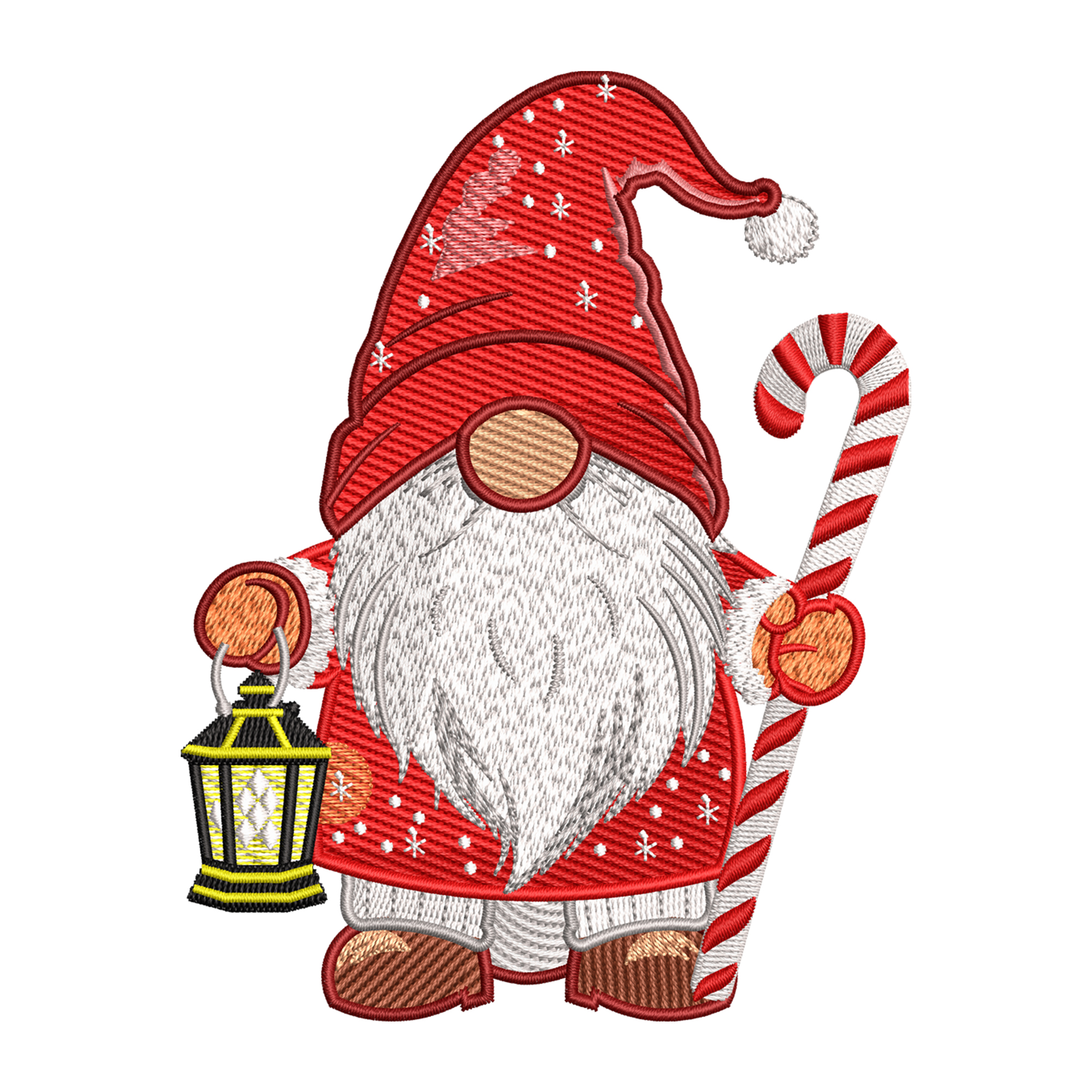 Christmas Gnome Embroidery Design, Xmas Design for Holiday Decoration, Lantern Winter Holiday Machine Embroidery File, Gnome Embroidery File