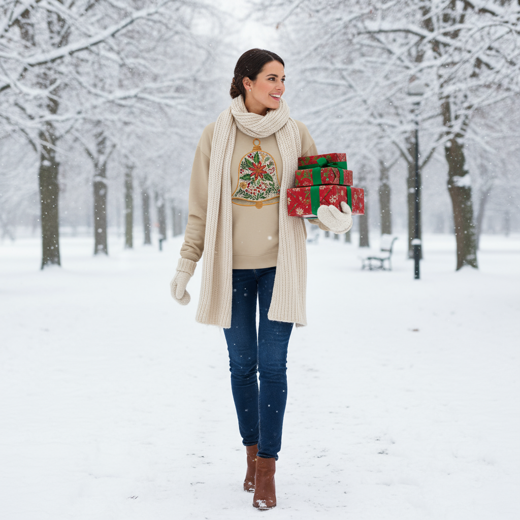 Christmas Bells Embroidery Design, Floral Bell,  Holiday Ornament, Elegant Christmas Embroidery,  xmas floral bell design files