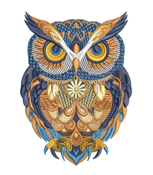 Owl Embroidery design File, Wise Owl machine Embroidery File, Bohemian Decor, Woodland Owl Fall Embroidery, 6 Sizes