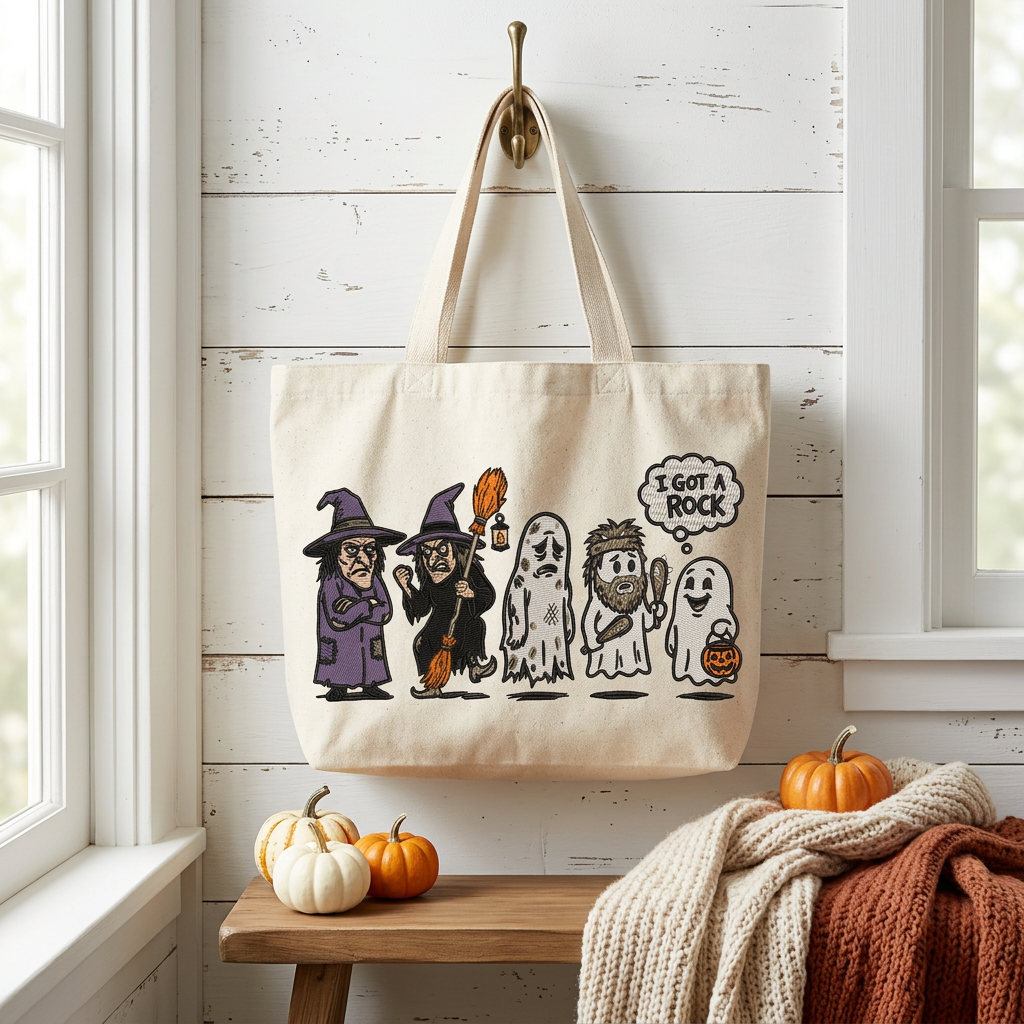 I Got A Rock Halloween Embroidery Design, Funny Ghost Witch Embroidery File, Charlie Brown Halloween Machine Embroidery, Spooky Season DST